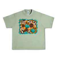 Oil Green fall pumpkin distressed background Urban Heavy Tee - BundleAndBundleShop