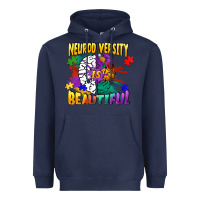 Navy Neurodiversity is beautiful Heavyweight Hoodie - FaDigitalArtStudio