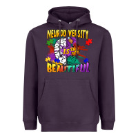 Plum Neurodiversity is beautiful Heavyweight Hoodie - FaDigitalArtStudio