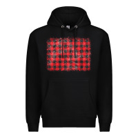Black distressed buffalo plaid background Premium Hoodie - CowCowDesign