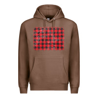 Chestnut distressed buffalo plaid background Premium Hoodie - CowCowDesign