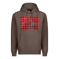 Coffee distressed buffalo plaid background Premium Hoodie - CowCowDesign