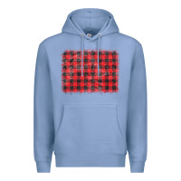 Colony Blue distressed buffalo plaid background Premium Hoodie - CowCowDesign