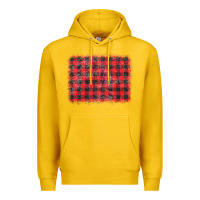 Lemon distressed buffalo plaid background Premium Hoodie - CowCowDesign