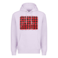Lilac distressed buffalo plaid background Premium Hoodie - CowCowDesign