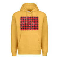 Mustard distressed buffalo plaid background Premium Hoodie - CowCowDesign
