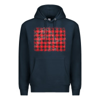 Navy distressed buffalo plaid background Premium Hoodie - CowCowDesign