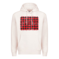 Pale Pink distressed buffalo plaid background Premium Hoodie - CowCowDesign