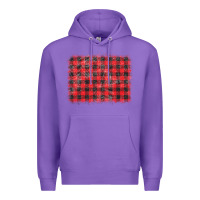 Purple distressed buffalo plaid background Premium Hoodie - CowCowDesign