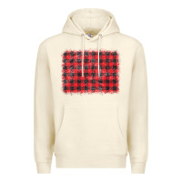 Sandshell distressed buffalo plaid background Premium Hoodie - CowCowDesign