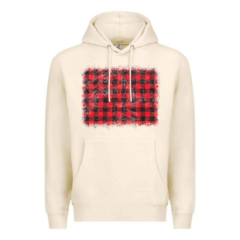 Distressed Buffalo Plaid Background Premium Hoodie by CowCowDesign | Teevron