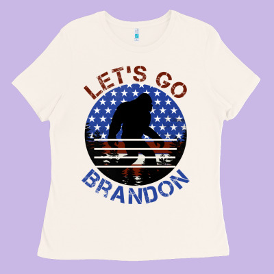 Let's Go Brandon Bigfoot Ladies Tee Designed By Jasminsmagicworld