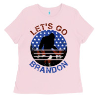 Bubblegum Pink let's go brandon bigfoot Ladies Tee - Jasminsmagicworld