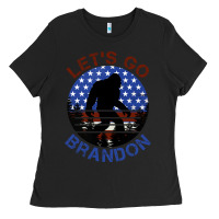 Black let's go brandon bigfoot Ladies Tee - Jasminsmagicworld