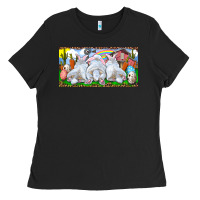 Black Easter Bunnies Ladies Tee - RanaPortraitStore