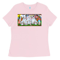 Bubblegum Pink Easter Bunnies Ladies Tee - RanaPortraitStore