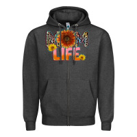 Charcoal Heather Mom life Mother's Day Zipper Hoodie - CowGirlArtShop