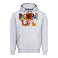 Heather Grey Mom life Mother's Day Zipper Hoodie - CowGirlArtShop