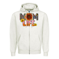 Oatmeal Heather Mom life Mother's Day Zipper Hoodie - CowGirlArtShop