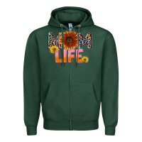 Sports Green Mom life Mother's Day Zipper Hoodie - CowGirlArtShop