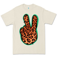 Bone Orange Leopard Peace Sign Premium Tee - Jasminsmagicworld