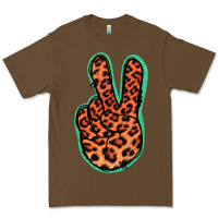 Cacao Orange Leopard Peace Sign Premium Tee - Jasminsmagicworld