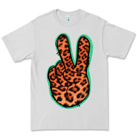 Orange Leopard Peace Sign Premium Tee | Teevron