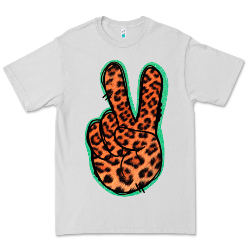 Orange Leopard Peace Sign Premium Tee by Jasminsmagicworld | Teevron