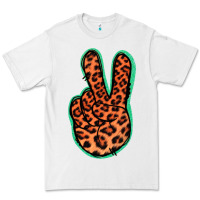 White Orange Leopard Peace Sign Premium Tee - Jasminsmagicworld