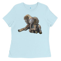 Baby Blue Baby Elephant Ladies Tee - LillyAllenDesigns