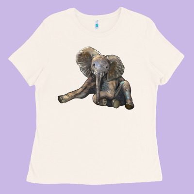 Baby Elephant Ladies Tee Designed By Lillyallendesigns