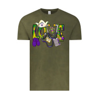 Vintage Olive Mardi Gras Love Nurse Vintage Tee - BundleAndBundleShop