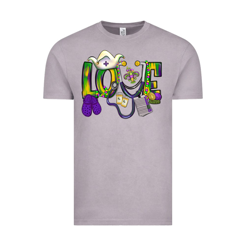 Mardi Gras Love Nurse Vintage Tee by BundleAndBundleShop | Teevron
