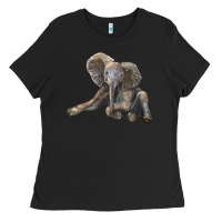 Black Baby Elephant Ladies Tee - LillyAllenDesigns