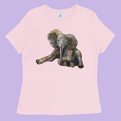 Baby Elephant Ladies Tee Designed By Lillyallendesigns