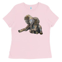 Bubblegum Pink Baby Elephant Ladies Tee - LillyAllenDesigns