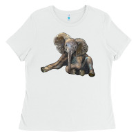 White Baby Elephant Ladies Tee - LillyAllenDesigns