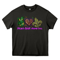 Asphalt peace love mardi gras Heavy Core Tee - BarkalooDesign