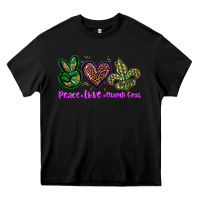 Black peace love mardi gras Heavy Core Tee - BarkalooDesign