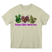 Mossy peace love mardi gras Heavy Core Tee - BarkalooDesign