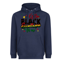 Navy It's the black excellence for me Heavyweight Hoodie - FaDigitalArtStudio