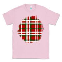 Bubblegum Pink Christmas Tartan Patch Classic Tee - BundleAndBundleShop