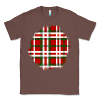Chestnut Christmas Tartan Patch Classic Tee - BundleAndBundleShop