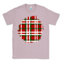 Lilac Christmas Tartan Patch Classic Tee - BundleAndBundleShop