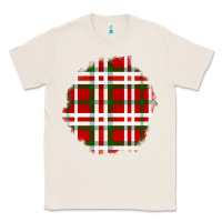 Natural Christmas Tartan Patch Classic Tee - BundleAndBundleShop