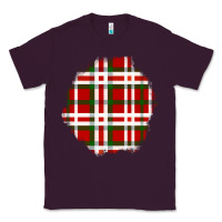 Plum Christmas Tartan Patch Classic Tee - BundleAndBundleShop