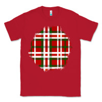 Red Christmas Tartan Patch Classic Tee - BundleAndBundleShop