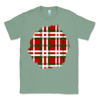 Sage Christmas Tartan Patch Classic Tee - BundleAndBundleShop