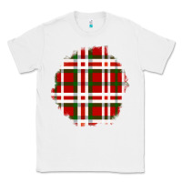 White Christmas Tartan Patch Classic Tee - BundleAndBundleShop