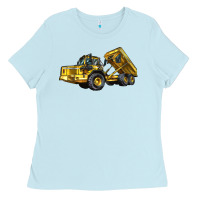 Baby Blue Articulated Hauler Ladies Tee - LillyAllenDesigns